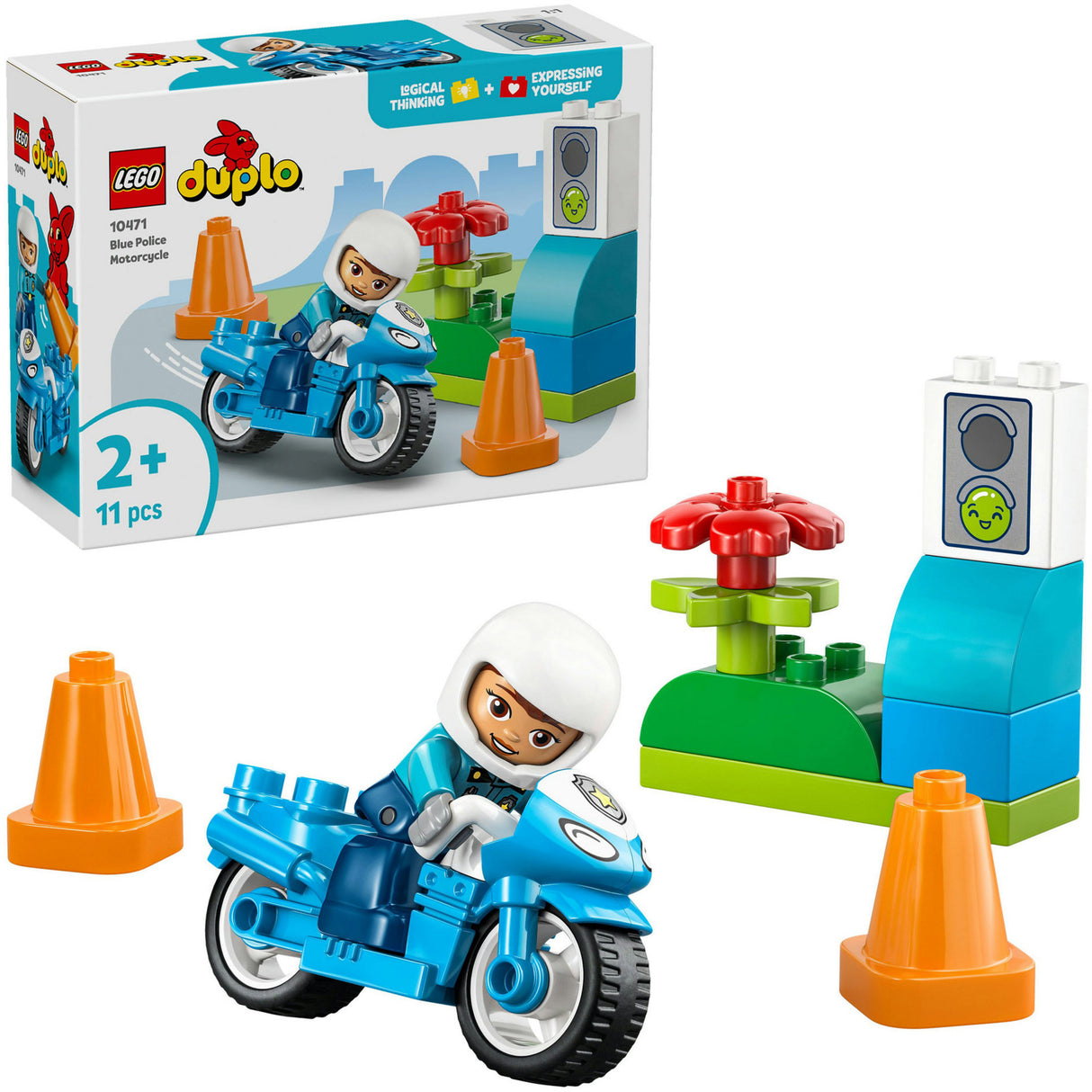 Lego Duplo 10471 blå politi motorcykel