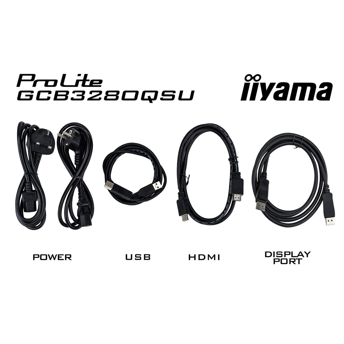 Iiyama G-Master Red Eagle GCB3280QSU-B2 31.5 buet gaming-skærm (sort, 2x HDMI, skærmport, 2x USB-A, USB-B, 180 Hz)