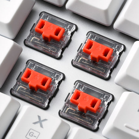 Sharkoon purewriter rgb mekanisk gaming-tastatur (hvid, us-layout (qwerty), kailh choc lavprofil rød, 100 %, rgb-lysdioder)