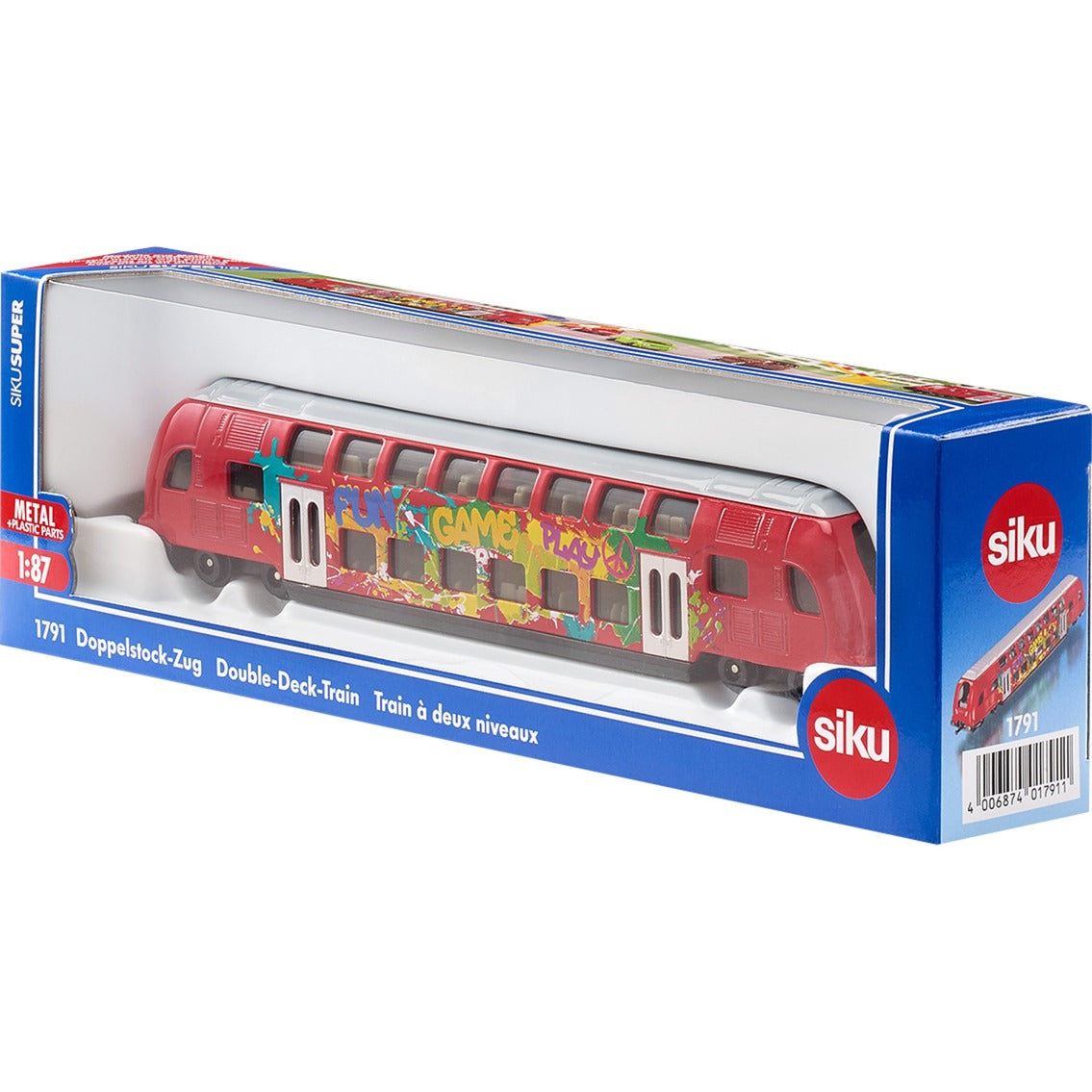Siku super - dobbeltdækker togmodelkøretøj (skala 1:87)