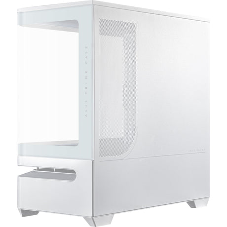 Asus Prime Ap202 Midi Tower-hus (hvid | 2x USB-A | 1x USB-C | RGB | hærdet glas)
