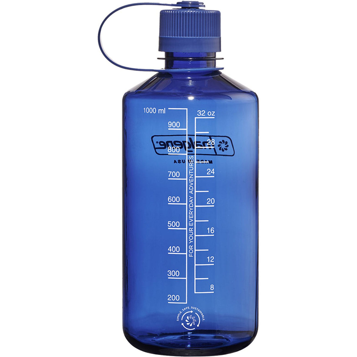 Nalgene small mund sustain vandflaske, 1 liter drikkedunk (lyseblå)