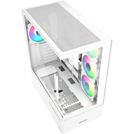Sharkoon ak6 rgb midi tårnhus (hvid | 2x usb-a | 1x usb-c | rgb | hærdet glas)