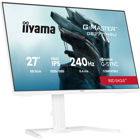 Iiyama G-Master Red Eagle GB2771HSU-W1 27 gaming-skærm (hvid (mat), 2x HDMI, skærmport, USB-A, USB-C, 240 Hz)