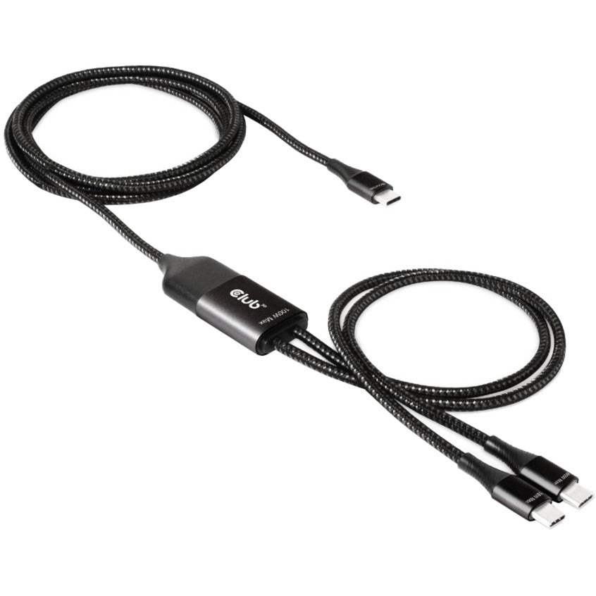 Club 3D USB Type-C, Y opladningskabel til 2x USB Type-C splitterkabel (sort, 1,83 meter, maks. 100 W)