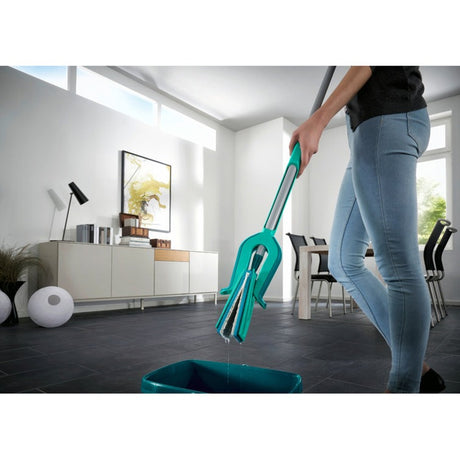 Leifheit picobello gulvvisker s micro duo med håndtag - 27 cm viskebredde - turkis - grå