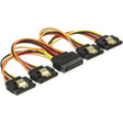 Delock sata 15 pin strøm > sata 15 pin strøm 4x kabel (sort rød, 0,15 meter)