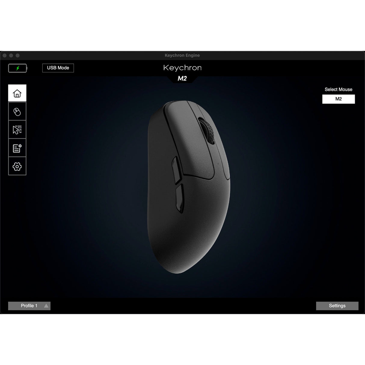 Keychron m2 trådløs gaming mus (sort)