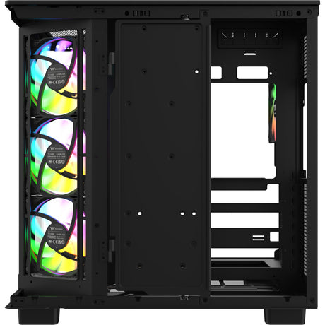 Thermaltake View 380 XL WS ARGB MIDI Tower-hus (sort træfarve | 2x USB-A | 1x USB-C | RGB | hærdet glas)