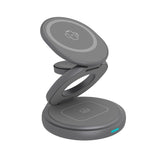 Icy box 3-i-1 foldbar trådløs opladningsplade (antracit, ib-sh101-ch)