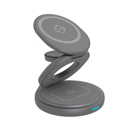 Icy box 3-i-1 foldbar trådløs opladningsplade (antracit, ib-sh101-ch)