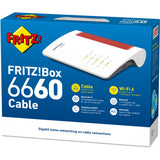 Fritz! box 6660 kabel international router (hvid rød, mesh wi-fi)
