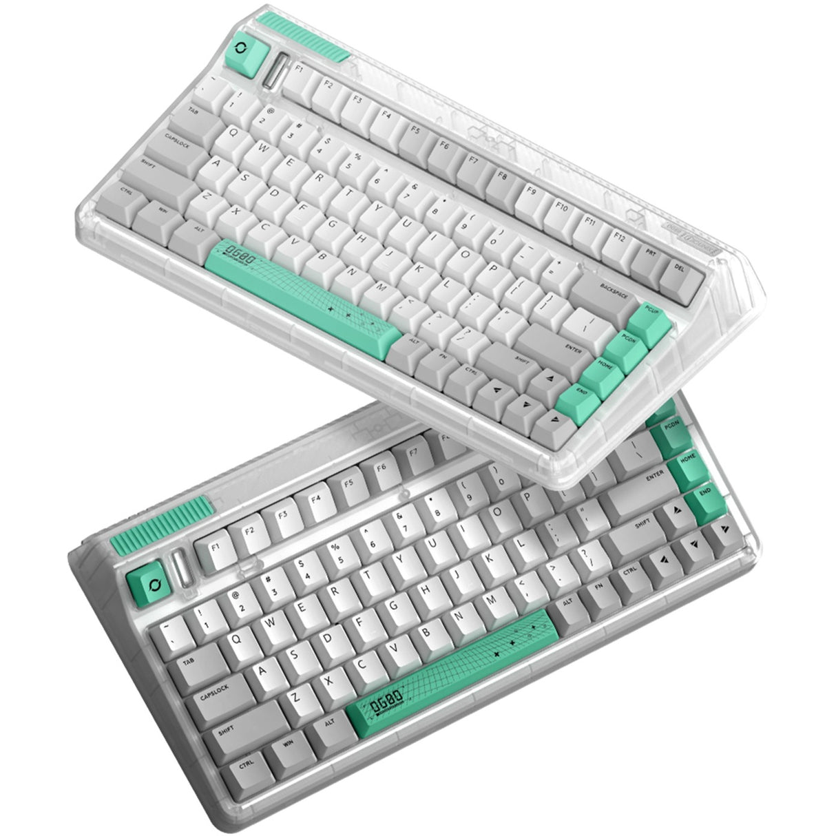 Iqunix OG80 ormehul trådløst mekanisk tastatur (grå, amerikansk layout (QWERTY), Cherry MX Brown, 80% (TKL), RGB LED'er, hot-swappable, PBT, 2,4GHz | Bluetooth 5.1 | USB-C)