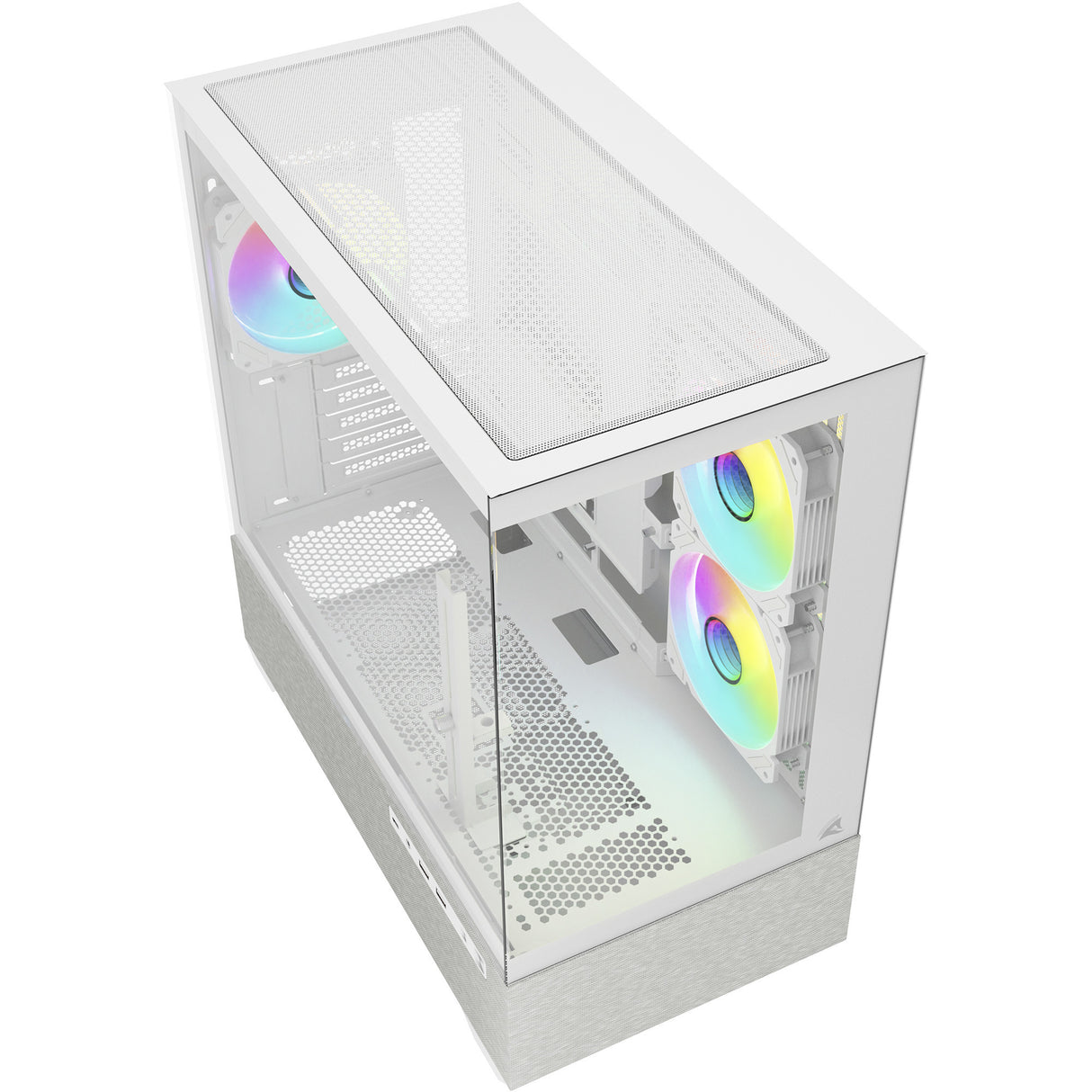 Sharkoon mk7 argb mini tårnhus (hvid | 2x USB-A | 1x USB-C | RGB | hærdet glas)