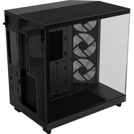 Nzxt h6 flow rgb midi tårnhus (sort | 2x usb-a | 1x usb-c | rgb | hærdet glas)
