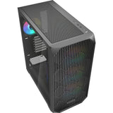Sharkoon ak3 rgb midi tårnhus (sort | 2x usb-a | 1x usb-c | rgb | hærdet glas)