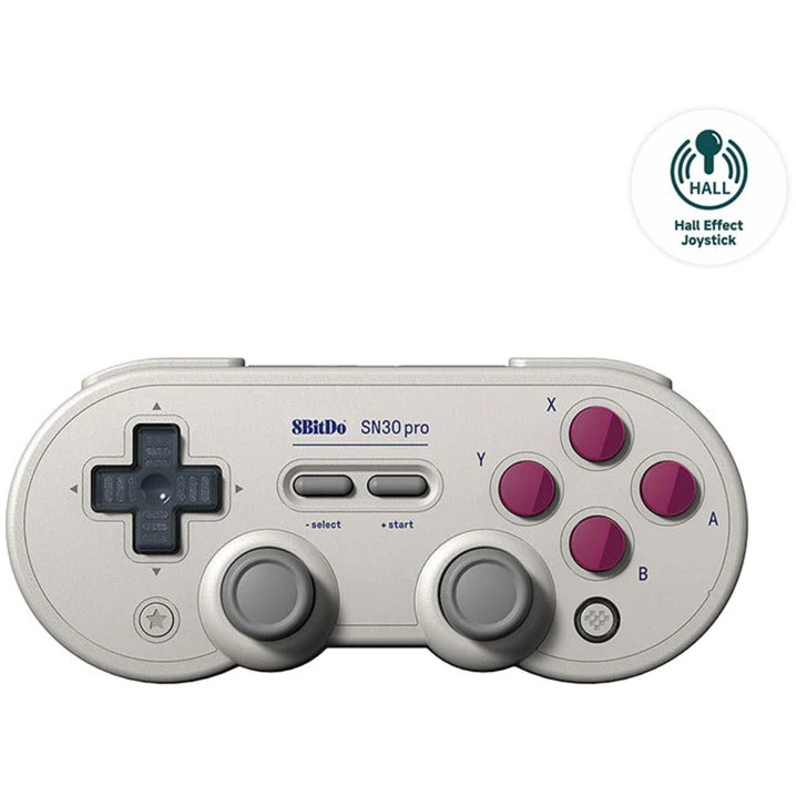 8bitdo sn30 pro gamepad (lysegrå, bluetooth, usb, pc, nintendo switch switch 2)
