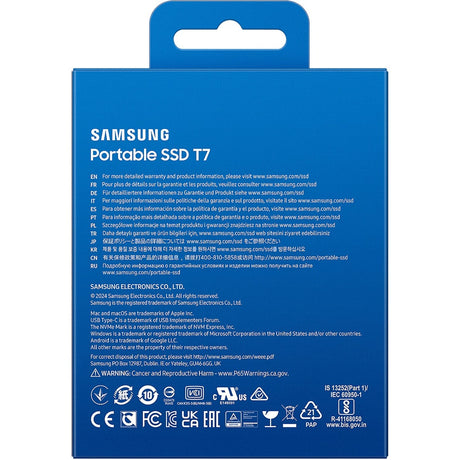 Eksternt SSD-drev Samsung grå 57 mm x 85 mm x 8 mm