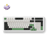 Mchose K99 Emerald Green Hyacinth trådløs pakningsmontering mekanisk RGB-tastatur (hvid, amerikansk layout (Qwerty), KTT Hyacinth, RGB, Hot Swap, Double-Shot PBT, trådløs | Bluetooth | USB-C)