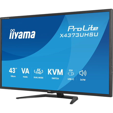 Iiyama prolite x4373uhsu-b2 42.5 4k uhd-skærm (sort (mat), hdmi, displayport, usb-c)