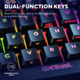 Trust GXT 867 Acira 60 % mini-mekanisk gaming-tastatur (sort, amerikansk layout (QWERTY), Outemu Red, 60 %, RGB)