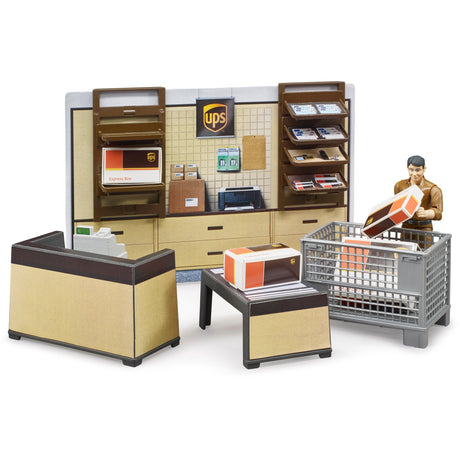 Bruder bworld ups pakkeshop spillefigur (62250)