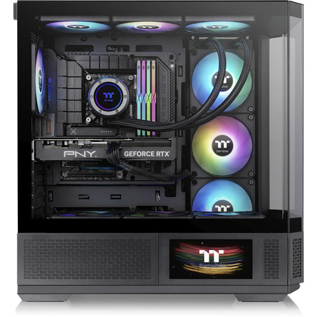 Thermaltake view 370 tg argb midi tower behuizing (zwart | 2x usb-a | 1x usb-c | rgb | tempered glass)