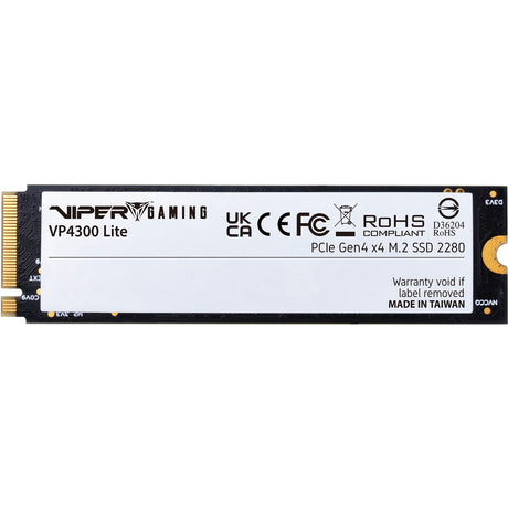 Patriot VP4300 Lite 1 TB SSD (sort, PCIe 4.0 x4, NVME 2.0, M.2 2280)