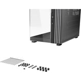 Vær stille! lys base 900 dx stort tårnhus (sort | 2x USB-A | 1x USB-C | RGB | vindue)