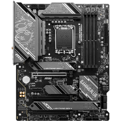 MSI Z790 Gaming Plus Wi-Fi Socket 1700 bundkort (grå sort, RAID, 2,5 GB-LAN, Wi-Fi 6e, BT, lyd, ATX)