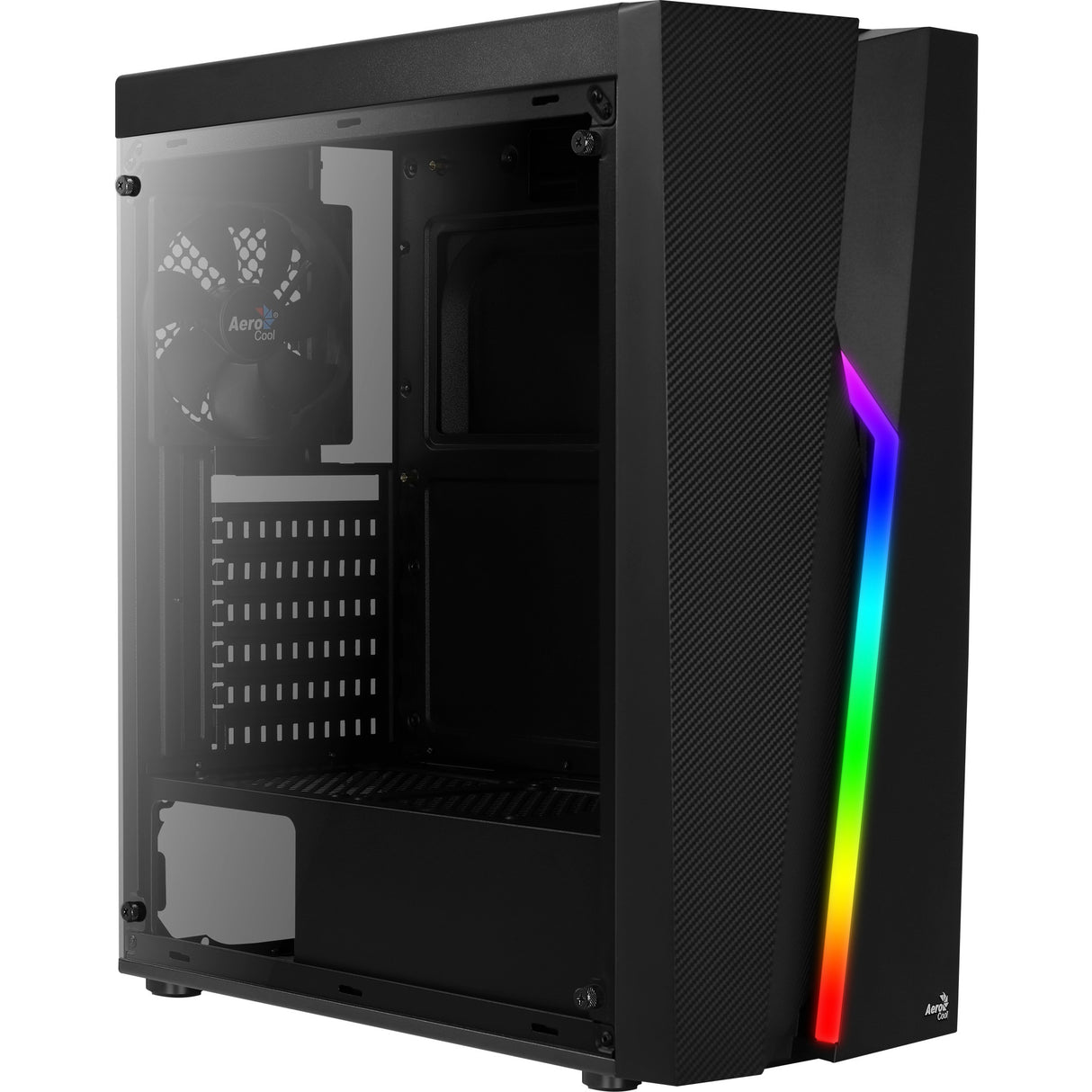 Aerocool bolt midi tårnhus (sort | 3x USB-A | RGB | vindue)