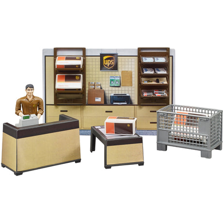 Bruder bworld ups pakkeshop spillefigur (62250)