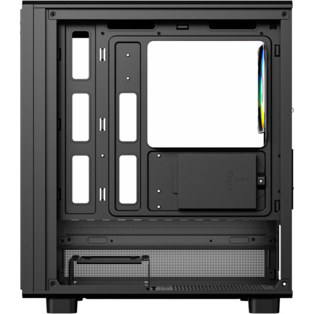 Xyz pc gear atom midi tårnhus (sort | 2x USB-A | 1x USB-C | hærdet glas)