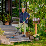 Gardena cleansystem håndtag børste hård flex, børste til større, hårde overflader vaskebørste (grå turkis, 18814-20)