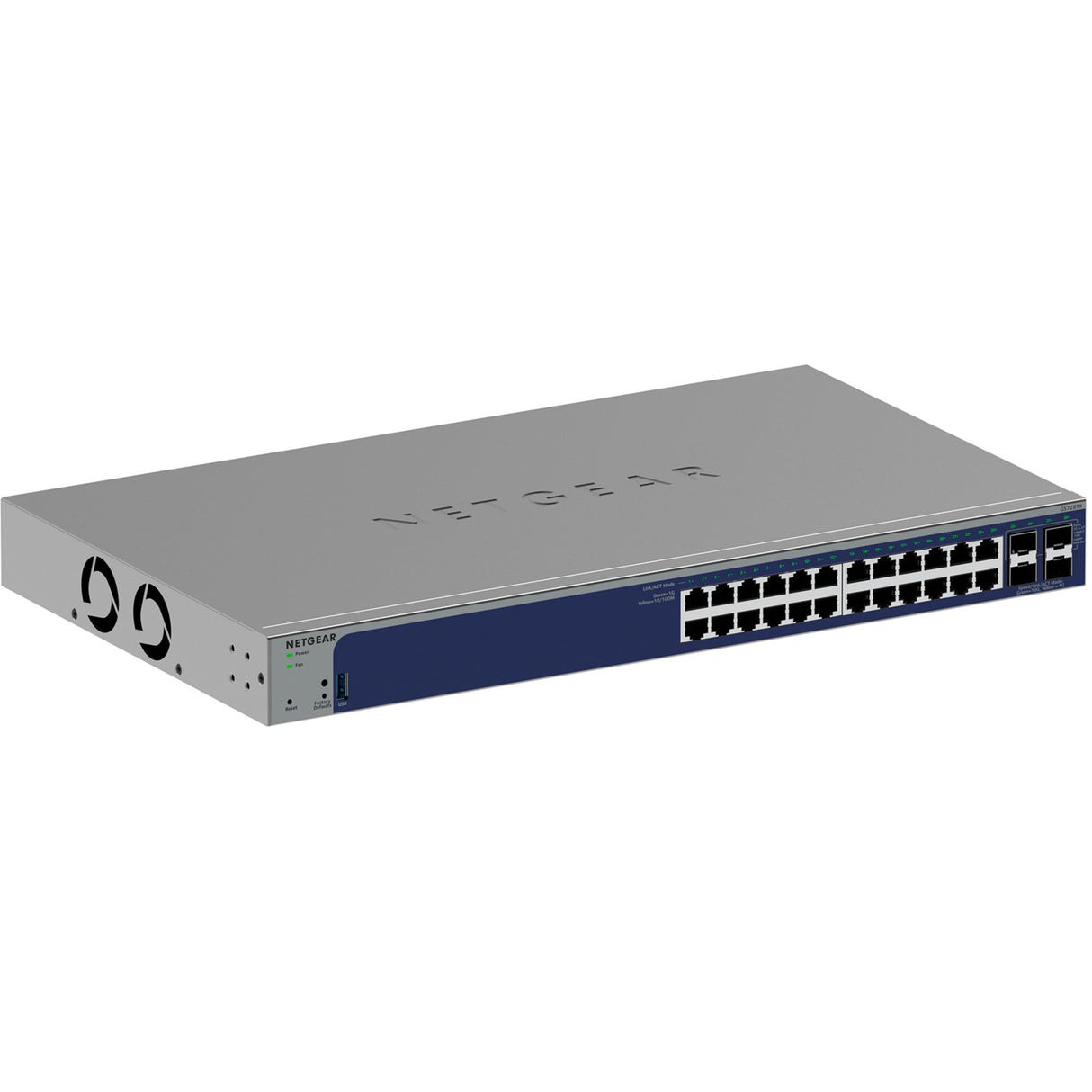 Netgear 24-ports gigabit smart switch med 4 SFP+ porte (grå, 10 GB)