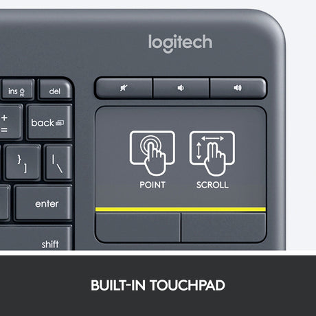 Logitech k400 plus tastatur (antracit, EU-layout (QWERTY))
