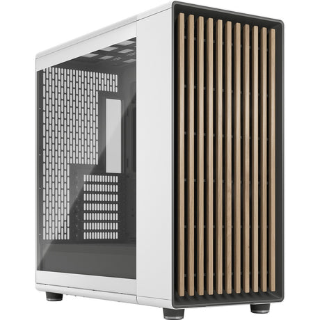 Fractal design nord xl midi tårnhus (hvid træfarve | 2x USB-A | 1x USB-C | hærdet glas)