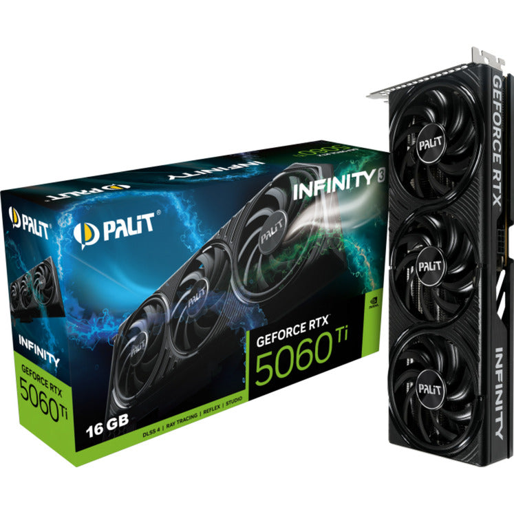 Palit GeForce RTX 5060 Ti Infinity 3 16GB grafikkort (DLSS 4, 3x DisplayPort, 1x HDMI 2.1)