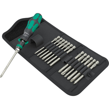Wera kraftform kompakt 838 ra-r m sæt 1 bit sæt (sort grøn, 15 stk.)