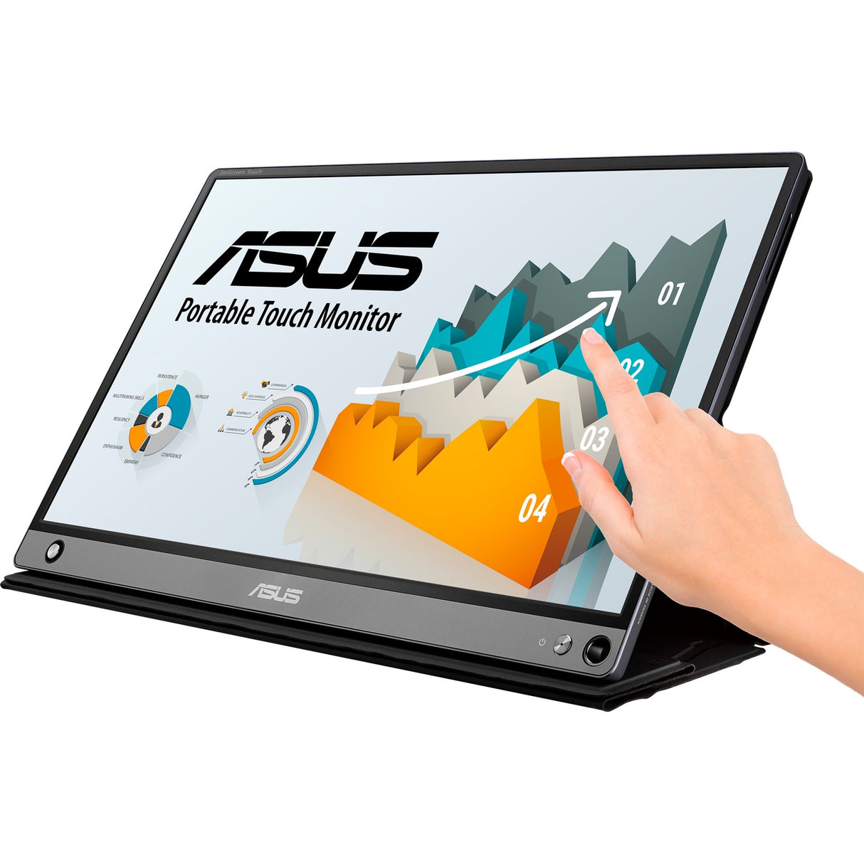 Asus Zenscreen MB16AMTR 15.6 touchscreen-skærm (sort, mini-HDMI, 2x USB-C)