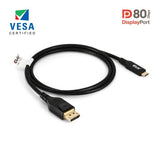 Club 3D USB-C til DisplayPort DP80 tovejsadapter (sort, 1 meter, VESA-certificeret)