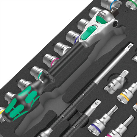 Wera 9722 skumindsats med 8000 c zyklop skralde 1 2 sæt 1, 31 stykker - 05150112001