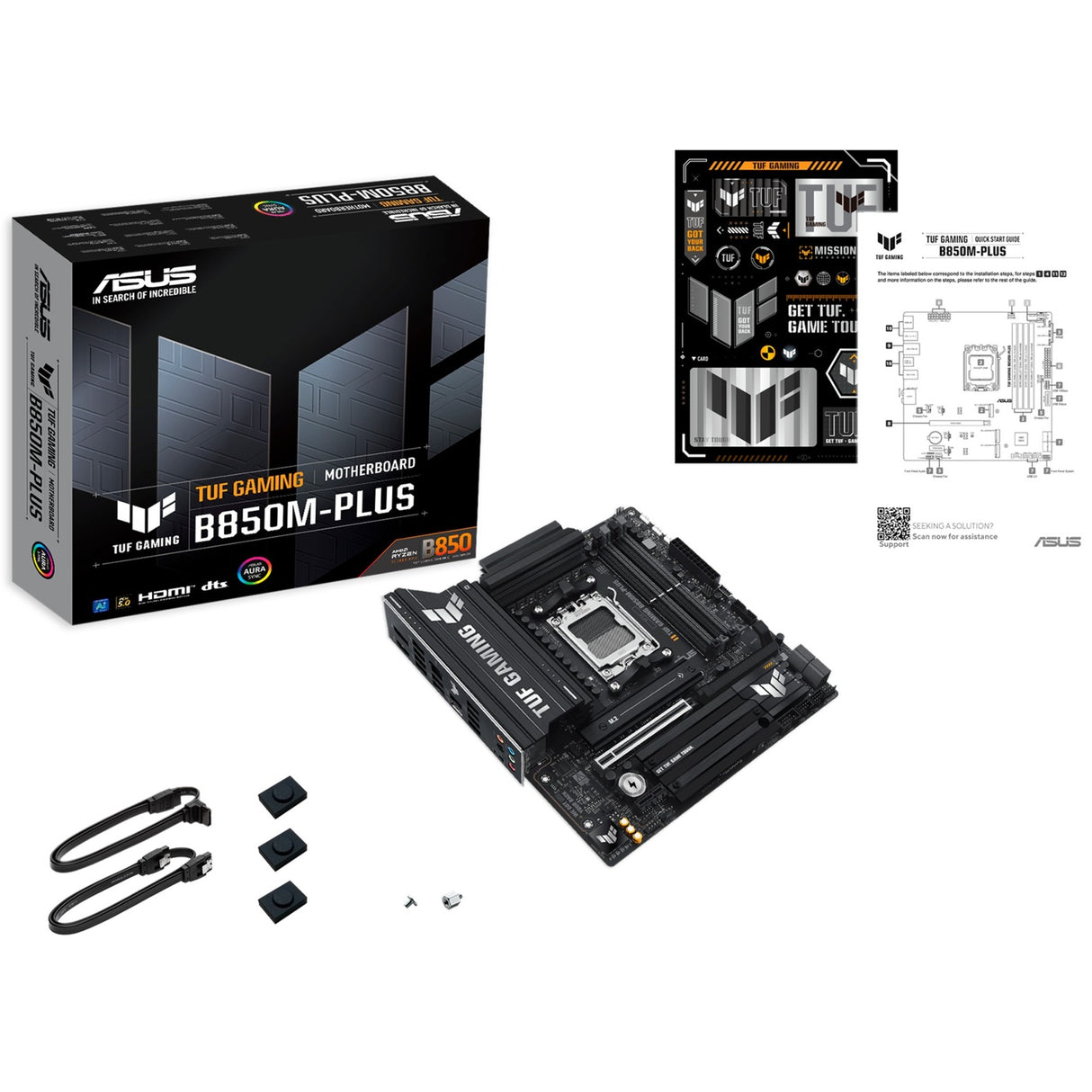 Asus tuf gaming b850m-plus socket am5 bundkort (2,5 gbe-lan, lyd, µatx)