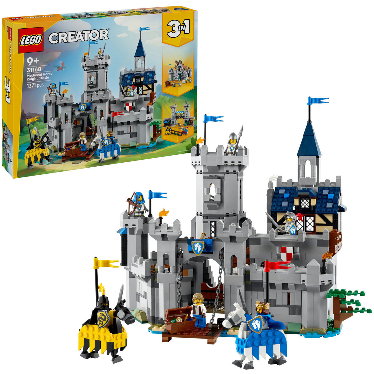 Lego® skaberen 3i1 middelalderborg med riddere til hest - 31168
