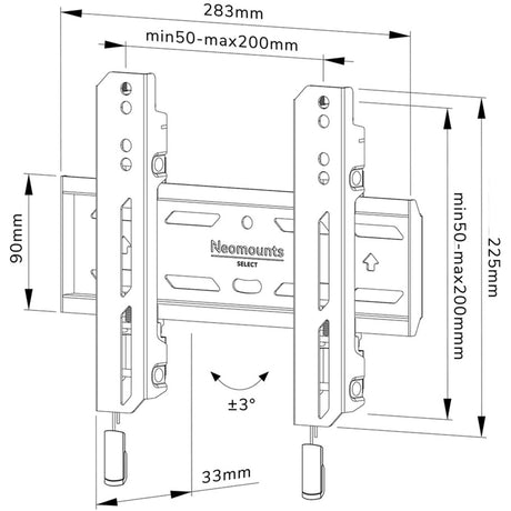 Neomounts select wl30s-850bl12 flad vægmontering (sort)