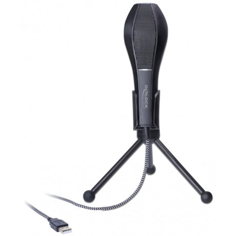 Delock USB kondensatormikrofon (sort, med bordstativ)