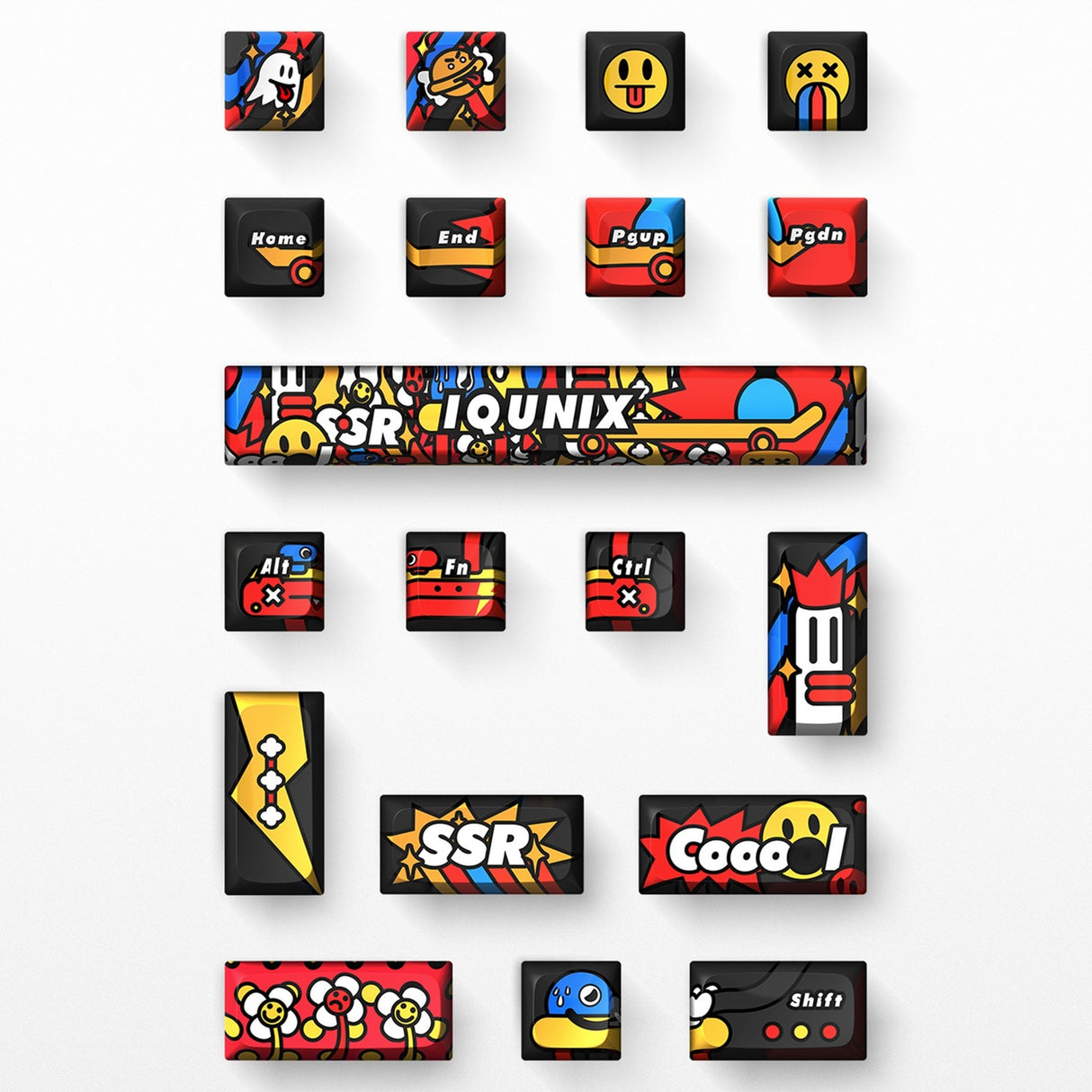 Iqunix f97 graffiti-dagbog trådløst mekanisk tastatur (sort, us-layout (qwerty), cherry mx brown, 96%, rgb-lysdioder, hot-swappable, pbt, 2.4ghz | bluetooth 5.1 | usb-c)