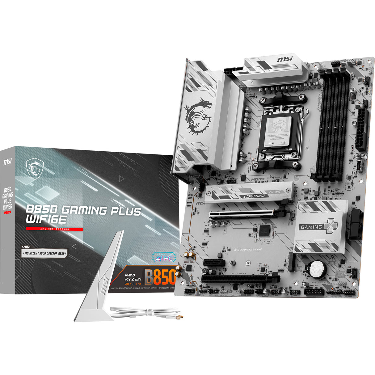 MSI B850 Gaming Plus WiFi 6E Socket AM5 bundkort (RAID, 2,5 GB LAN, WiFi 6E, BT, lyd, ATX)