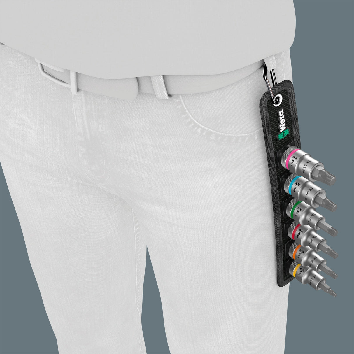 Wera belt c 3 zyklop topnøglesæt, 1 2 topnøgle (sort, 6-delt, med holdefunktion)