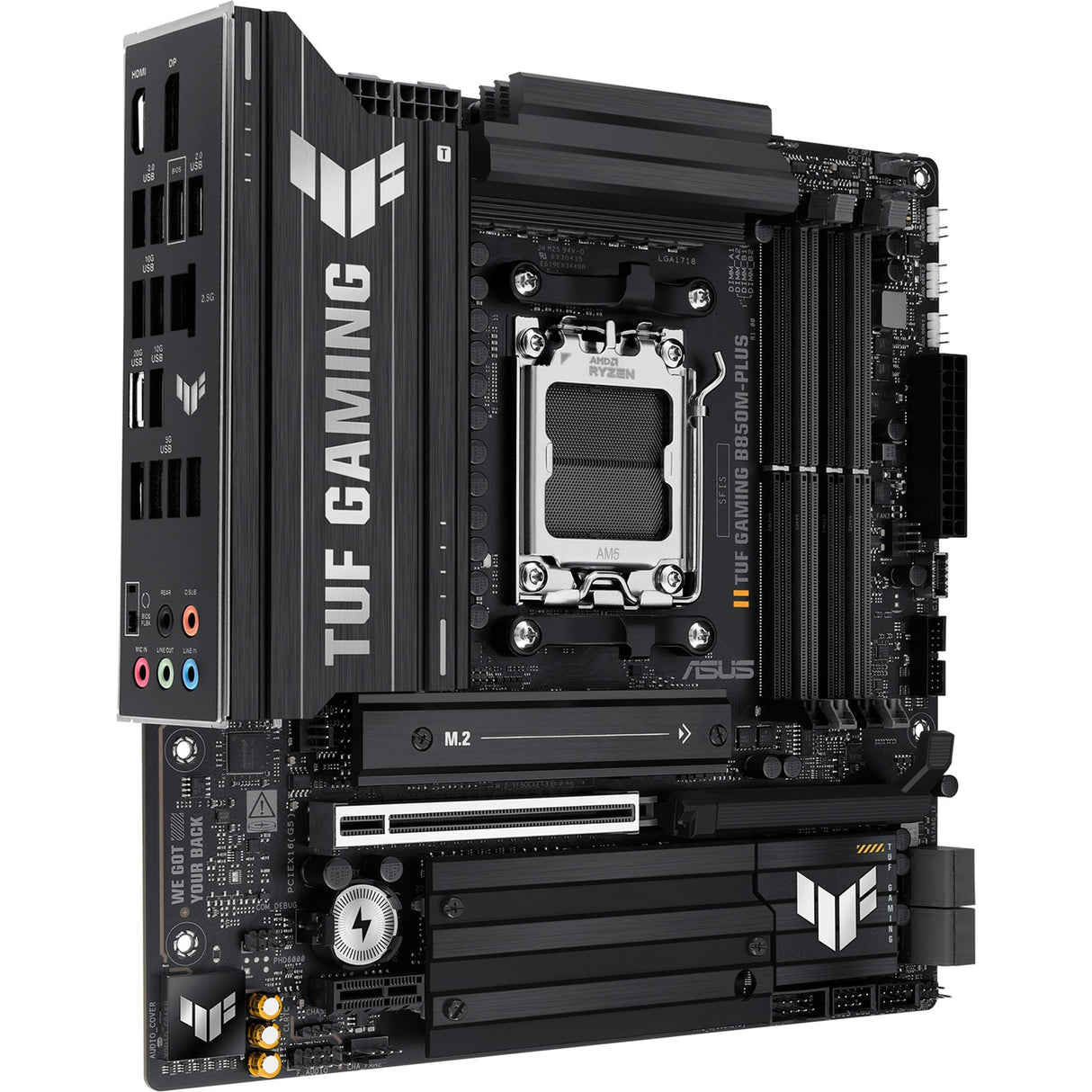 Asus tuf gaming b850m-plus socket am5 bundkort (2,5 gbe-lan, lyd, µatx)